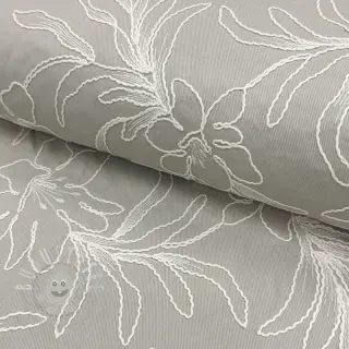 Baumwollstoff EMBROIDERY GABARDINE Luana grey