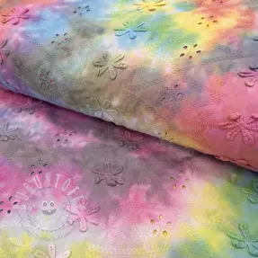 Baumwollstoff EMBROIDERY Tie dye Della design A