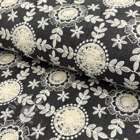 Baumwollstoff JEANS EMBROIDERY Niva design D