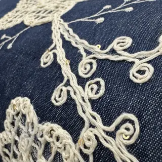 Baumwollstoff JEANS EMBROIDERY Flora design C