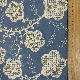 Baumwollstoff JEANS EMBROIDERY Flora design D