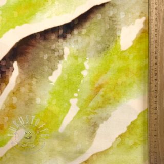 Viskosestoff SATIN Chloe green digital print