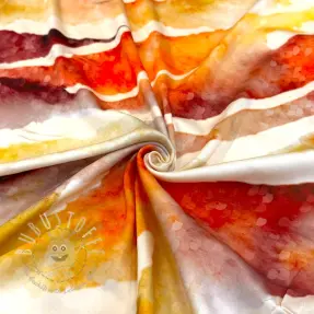 Viskosestoff SATIN Chloe red digital print