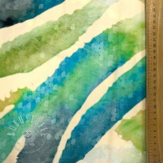 Viskosestoff SATIN Chloe blue digital print