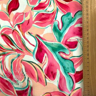 Viskosestoff SATIN Giselle red digital print