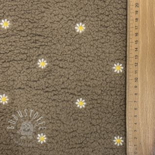 Mantelstoff TEDDY EMBROIDERY Mini taupe