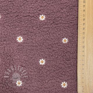 Mantelstoff TEDDY EMBROIDERY Mini rosewood