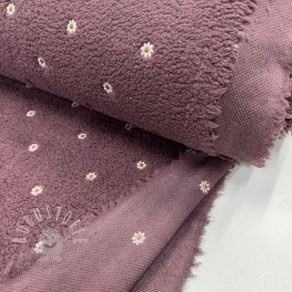 Mantelstoff TEDDY EMBROIDERY Mini rosewood