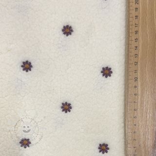 Mantelstoff TEDDY EMBROIDERY Mini ecru